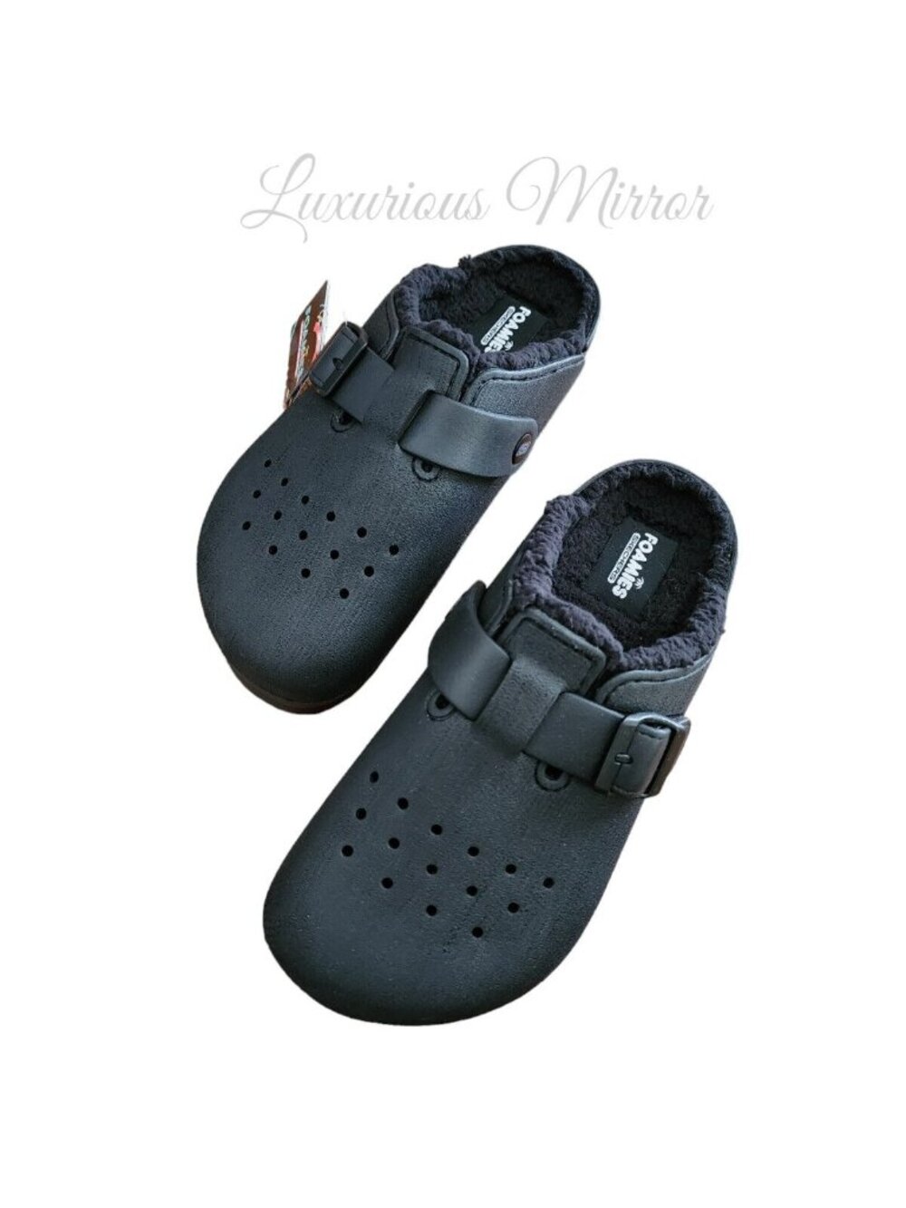 Skechers Mens Foamies Cali Surf Ultra Cozy Black Lined Clogs Size 9 NEW
